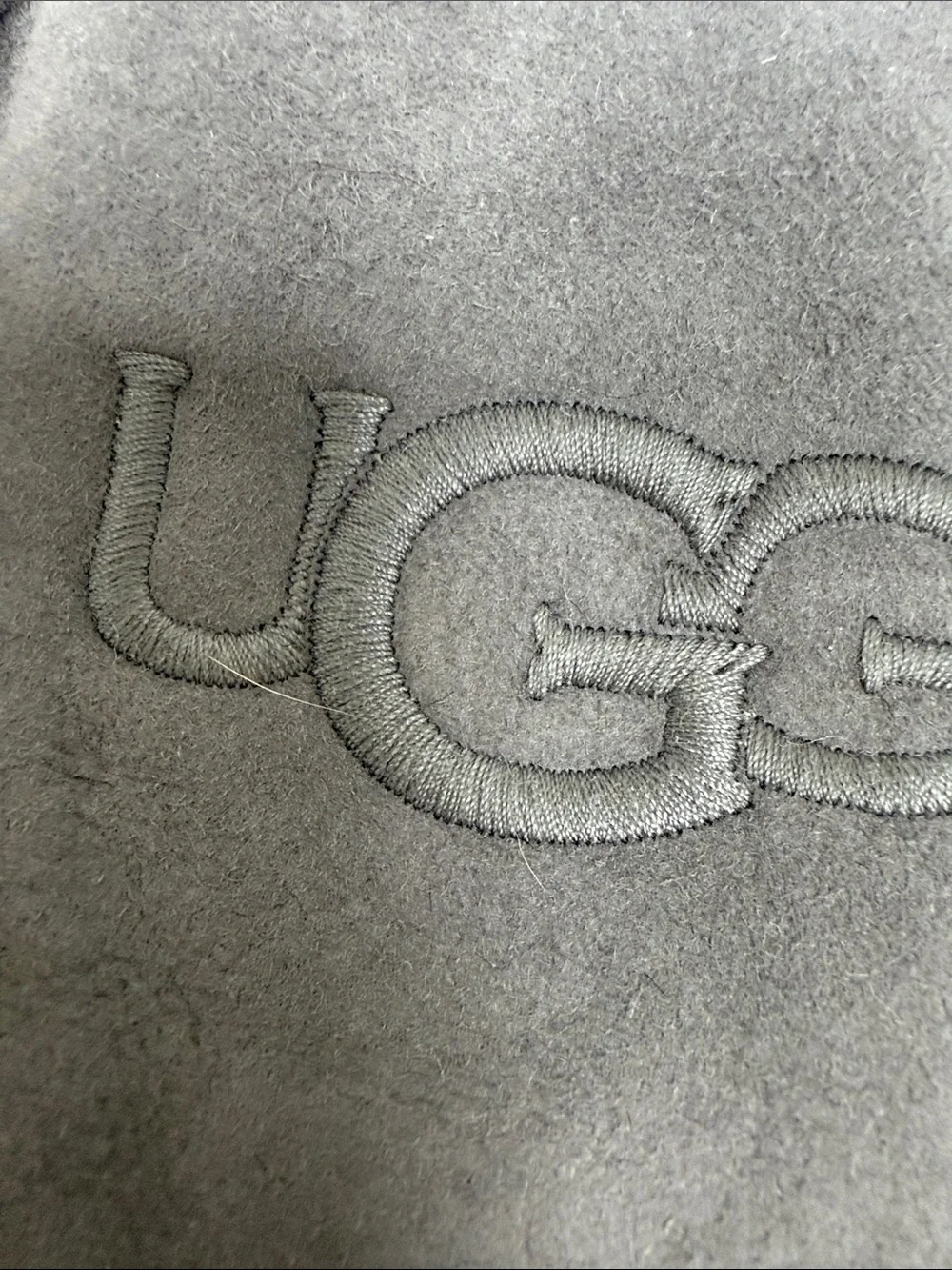 UGG Grey Suede Shearling Lined Mittens